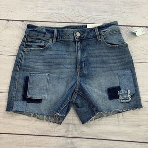 Maurices M Jeans sz 12 Shorts Mid Rise "5 Inseam Patchwork Stretch New NWT